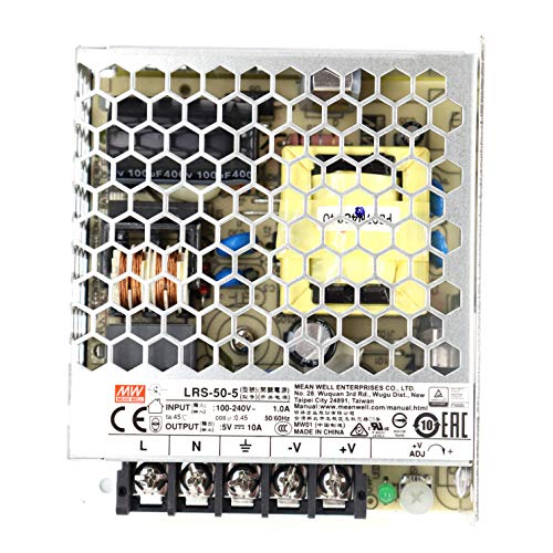 Mean Well LRS-50-5 Switching Power Supply, Single Output, 5V, 10A, 50W, 3.9" L x 3.23" W x 1.18" H - Image 2
