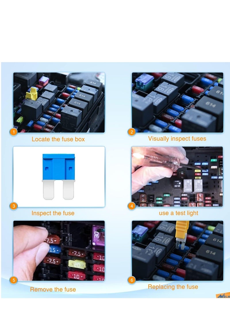 Automotive Replacement Fuses, 105PCS Micro2 Fuse ATR APT Car Blade Fuses Assortment Kit 5A 7.5A 10A 15A 20A 25A 30A Automotive Fuse with Fuse Puller for Cars Trucks SUVs RVs  - Image 4