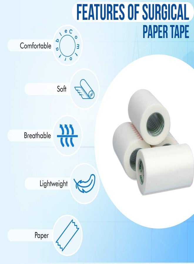 SMARTCARE Hospipore Paper Tape - 3"x5MTR, Pack of 4 Rolls for Gentle Wound Care - Image 4