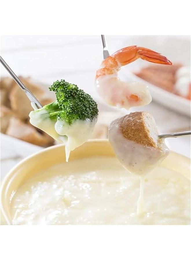 HOOKOR 6 Pack 9.5 Inch Stainless Steel Fondue Forks, 12 Wood Handles, Heat Resistant Smores Sticks for Roast Meat Chocolate Dessert Cheese Marshmallows (6 Colors) - Image 4