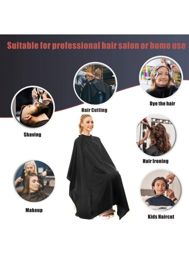SYOSI Nylon Barber Cape 64"x56" Waterproof Salon Large Hair Cutting Cape Haircut for Men with Adjustable Snap Closure Color Capes Professional Stylist Hairdresser Apron Adults Unisex Black - Image 3