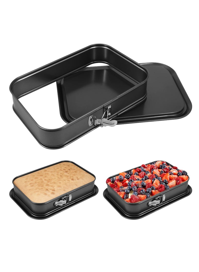 سيوسي قالب كيك مستطيل غير لاصق، مقاس 35.5 × 24 × 7.8 سم، قالب كيك الجبن مع قاعدة قابلة للإزالة، أدوات خبز كبيرة لكعكة الآيس كريم والخبز المنزلي - Image 2