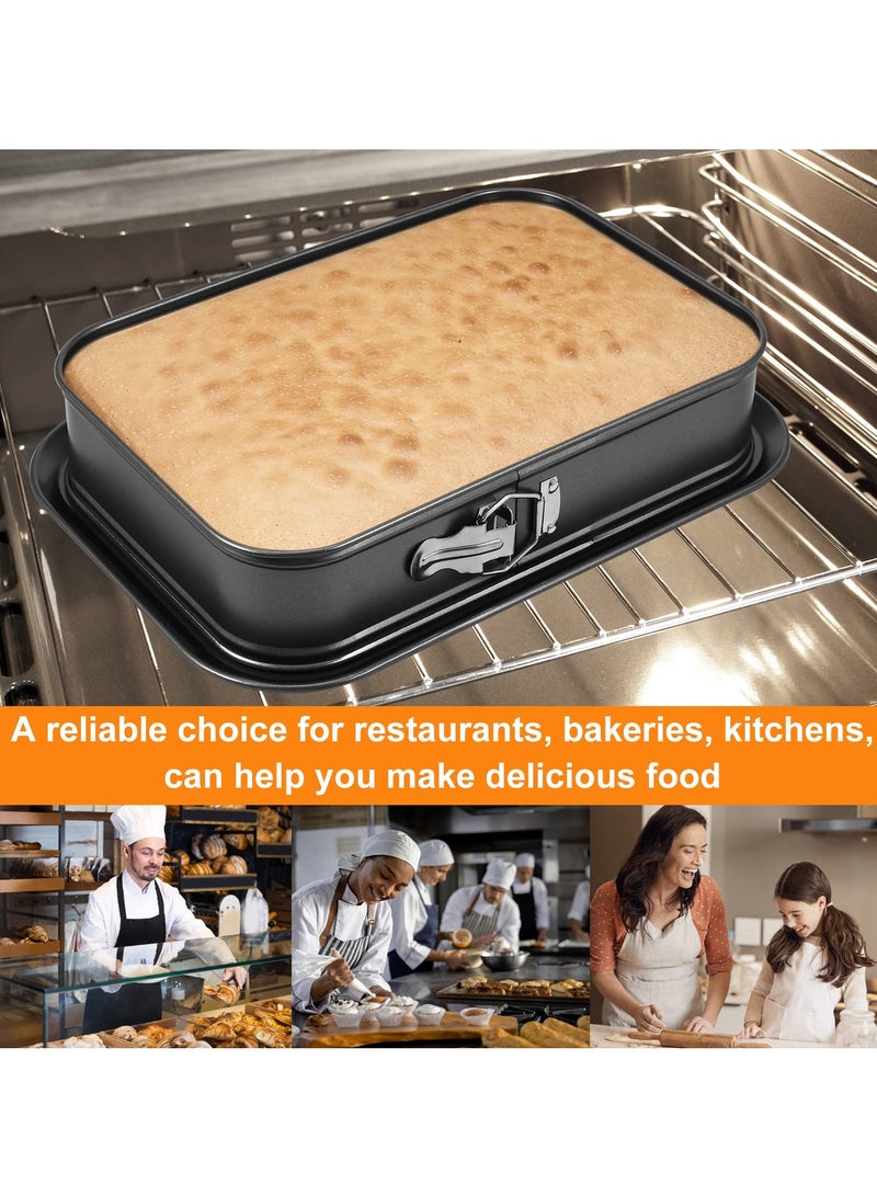 سيوسي قالب كيك مستطيل غير لاصق، مقاس 35.5 × 24 × 7.8 سم، قالب كيك الجبن مع قاعدة قابلة للإزالة، أدوات خبز كبيرة لكعكة الآيس كريم والخبز المنزلي - Image 3