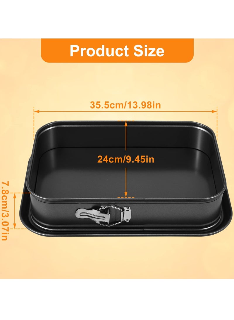 سيوسي قالب كيك مستطيل غير لاصق، مقاس 35.5 × 24 × 7.8 سم، قالب كيك الجبن مع قاعدة قابلة للإزالة، أدوات خبز كبيرة لكعكة الآيس كريم والخبز المنزلي - Image 5