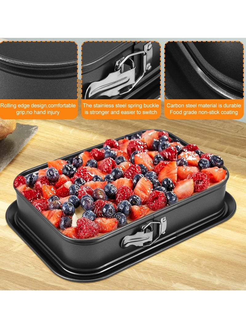 سيوسي قالب كيك مستطيل غير لاصق، مقاس 35.5 × 24 × 7.8 سم، قالب كيك الجبن مع قاعدة قابلة للإزالة، أدوات خبز كبيرة لكعكة الآيس كريم والخبز المنزلي - Image 4