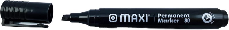 Maxi Permanent Marker with Chisel Tip - 10 Pack, Black - Image 2