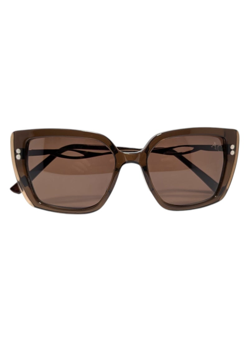 Armando Cavelli - Authentic Armando Cavelli sunglasses, crafted from carefully selected premium acetate for a luxurious look and longevity with extensive use. This model combines modernity and classic style, with a raw brown acetate front and brown -plated metal temples to complete your luxury look. Comes with premium polymer lenses offer UV400 protection in a brown. - Image 1