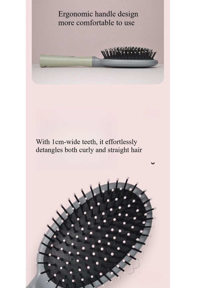 أطلق حيوية شعرك! فرشاة تدليك وسادة هواء بيضاء، رعاية مزدوجة للمنزل وصالون، قل وداعًا للتشابك والتجعد! - Image 3