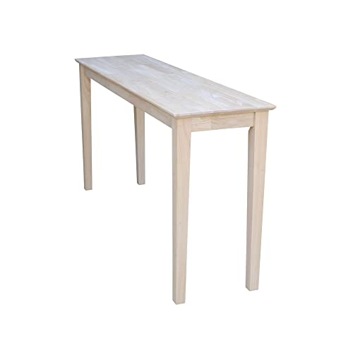 IC INTERNATIONAL CONCEPTS IC International Concepts Extended Length Shaker Console Table 60 W x 16 D x 30 H RealSolid Parawood KitchenDining 50 Lbs Wt Capacity DIY PaintStain In Any Color Unfinished
