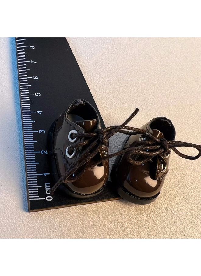 The First And Second Generation Labubu Shoes 17cm Cloth Pendant Shoes 10cm Cotton Doll Normal Body Shoes Accessories Cute-Specifications:Labubu Shoes And Cloth Shoes [doll Not Included - Standard Size-Color:Brown Leather Shoes  - Image 4