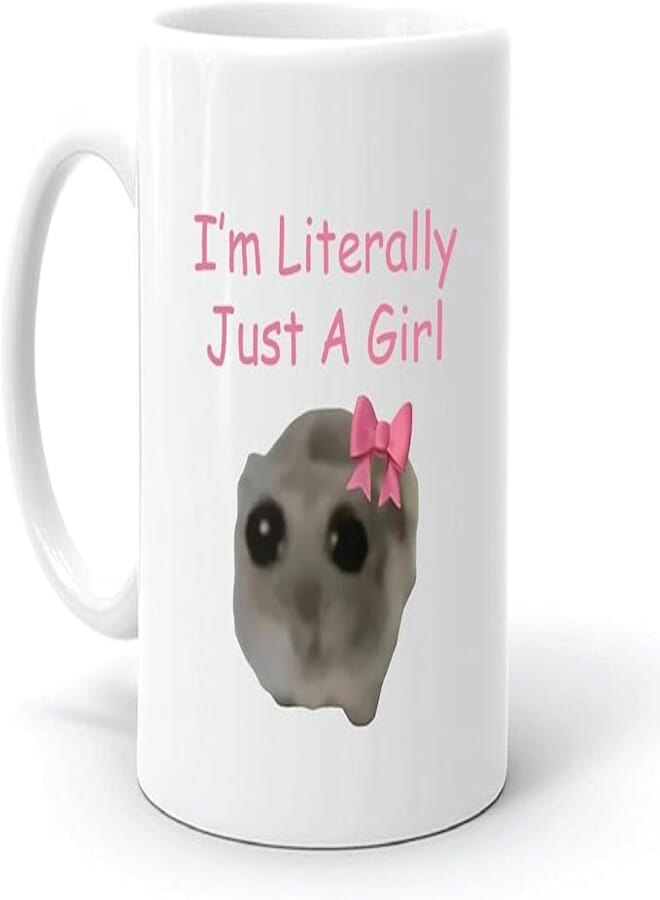 ella - Coffee Mug – "I Am Literally Just A Girl" Printed Ceramic Mug – 11Oz White – Unique Gift For Women, Friends, Office Desk, Birthday, Sarcastic Humor