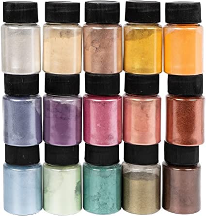 Kedia Mica Powder15 Colors Resin Pigment Mica Powder for Epoxy Resin Candle Making Bath Bomb and Slime 10gmEach - Image 1