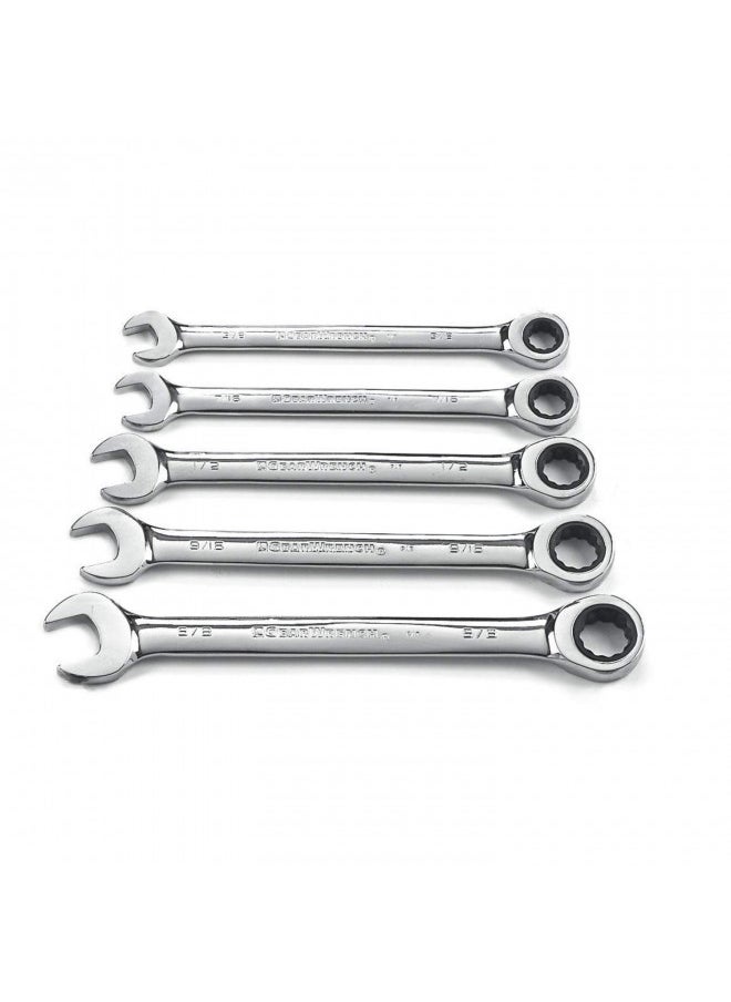 GearWrench GEARWRENCH 5 Pc. 12 Pt. Ratcheting Combination Wrench Set, SAE - 93005  - Image 1