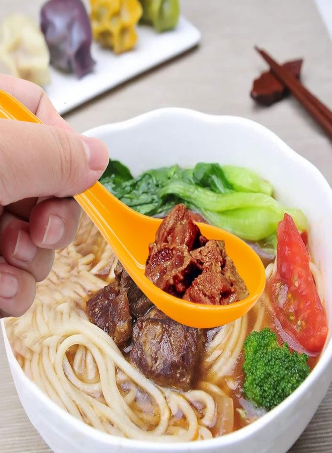 Cionyce 2 Pcs Chinese Soup Spoons, Asian Japanese Miso Ramen Wonton Dumpling Pho Rice Noodle Soba Soup Spoons, Melamine Spoons(Yellow) - Image 5