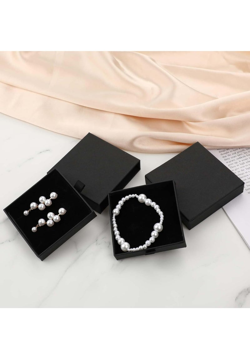 Loquat 2-Pack Black Cardboard Jewelry Gift Boxes, 3.15x3.15x0.79 in, for Bracelets, Earrings, Necklaces - Image 3