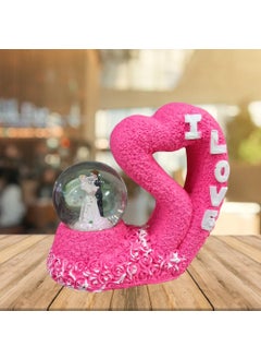 Gifts hub Gifts Hub Romantic Love Showpiece with Color Light Wedding Couple Snow Globe Gift for Home Decor Anniversary Valentines Day Bedroom Decoration  - Image 1