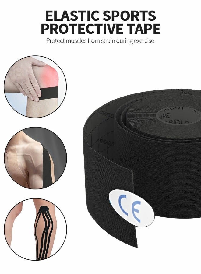 3 Rolls Kinesiology Tape, Sports Tape Athletic Recovery Pain Relieve Strong Adhesion Waterproof Sports Theraeputic Tape for Muscle Pain Relief and Joint Support  [2” x 20”]