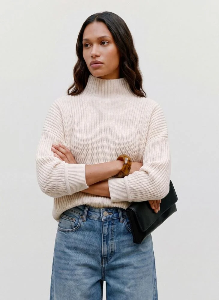 Topshop Knitted Long Sleeve High Neck Jumper