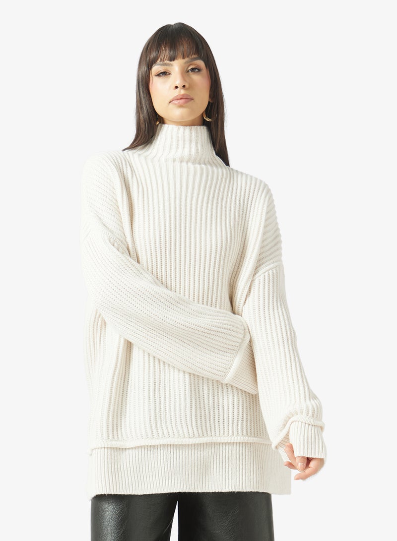 TOPSHOP Knitted Long Sleeve High Neck Jumper - Image 1