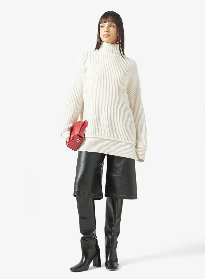 TOPSHOP Knitted Long Sleeve High Neck Jumper - Image 4