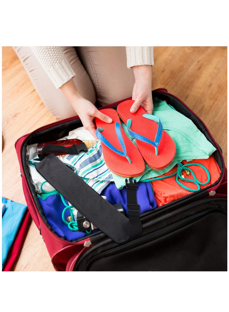 Excefore وسادة سفر للنوم في الطائرة، 2 مجموعة وسادة رأس وسادة رقبة لسفر الطائرة حزام رأس للطائرة دعامة رقبة للنوم في الطائرة سيارة، أسود - Image 4