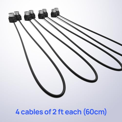 CME MIDI Cable 4-Pack - 2FT / 60cm, 5-pin DIN, Low-Profile - Mirrored 45-Degree Angled Ultra-Thin Plugs for Compact Spaces - Ideal for MIDI Interface, Pedalboard, Keyboard - Image 2