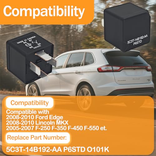 Casalytics 5C3T-14B192-AA P6STD Automotive Power Relay (Pack of 2) – 12V 40A 4-Pin SPNO Plug-in Design Relay for Ford Headlights, Horns, Wipers - Image 4