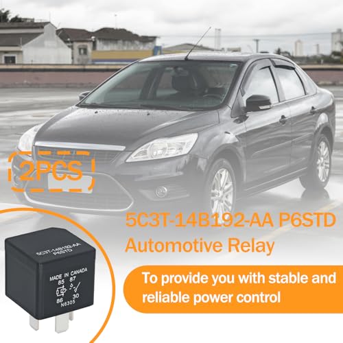 Casalytics 5C3T-14B192-AA P6STD Automotive Power Relay (Pack of 2) – 12V 40A 4-Pin SPNO Plug-in Design Relay for Ford Headlights, Horns, Wipers - Image 2