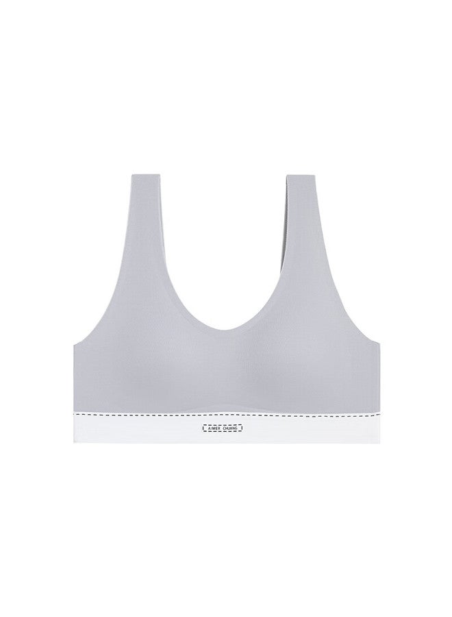Aimer [dong Jie's Choice] Women's Underwear, Traceable 4 Round Neck Wireless Vest Bra Ca171651 Gray Xs - Image 3