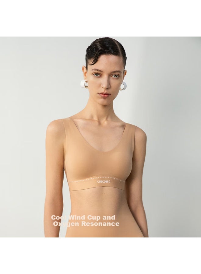 Aimer [dong Jie's Choice] Women's Underwear, Traceable 4 Round Neck Wireless Vest Bra Ca171651 Gray Xs - Image 1