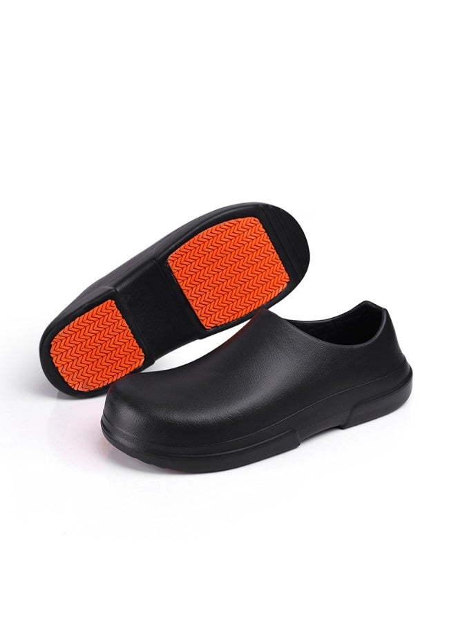 أحذية جراحية، أحذية طهاة، أحذية للجنسين، مغلقة بالكامل وجيدة التهوية، أحذية واقية، مناسبة للأطباء والممرضات والطهاة وموظفي المختبرات، صنادل مانعة للانزلاق (أسود). - Image 1