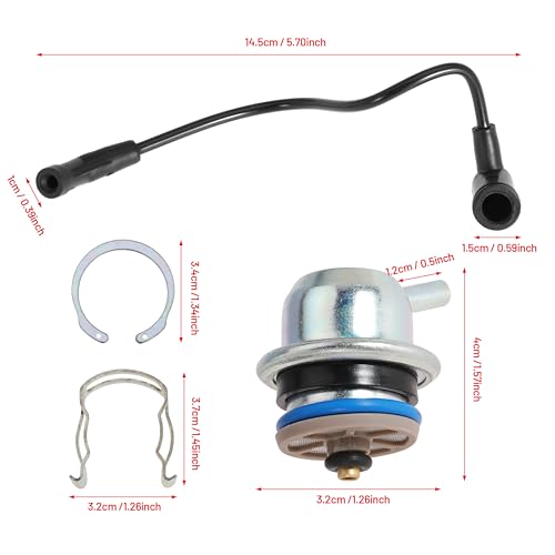JomGorg Fuel Pressure Regulator Vacuum Line Tube for GMC Sierra for Chevrolet Silverado Suburban Tahoe Colorado Avalanche Yukon 4.8 5.3 6.0 1999-2005 Replaces 17113556 with Clip Snap Ring - Image 2