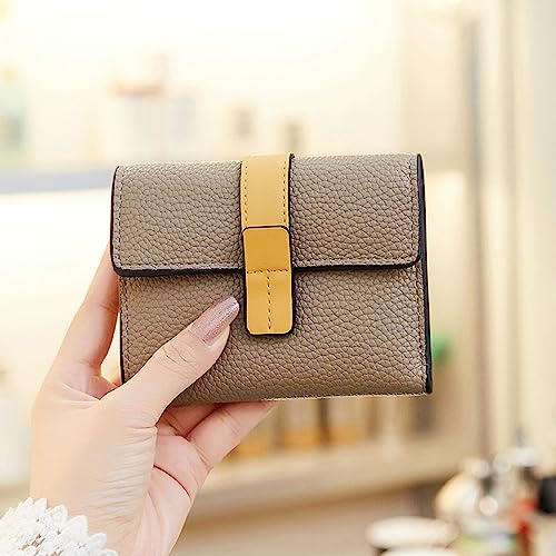 AOXONEL Small Womens Wallet Leather Wallets for Women Rfid Ladies Wallets Trifold Wallet Compact Thin with Card Slots and Zipper Coin Pocket (Khaki) - Image 5