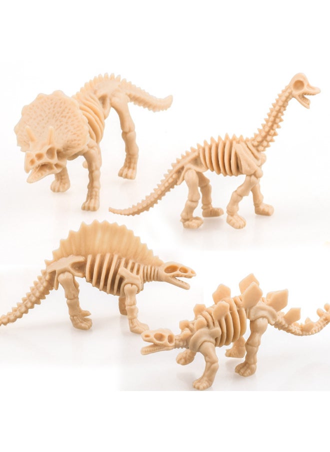 Children's Development Intelligence Toys Dinosaur Model Simulation Small Dinosaur Skeleton 12 Models Archaeological Excavation Skeleton-Color:Small Skeleton A 6 Random Single