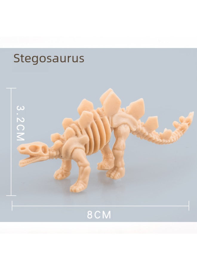 Children's Development Intelligence Toys Dinosaur Model Simulation Small Dinosaur Skeleton 12 Models Archaeological Excavation Skeleton-Color:Small Skeleton A 6 Random Single