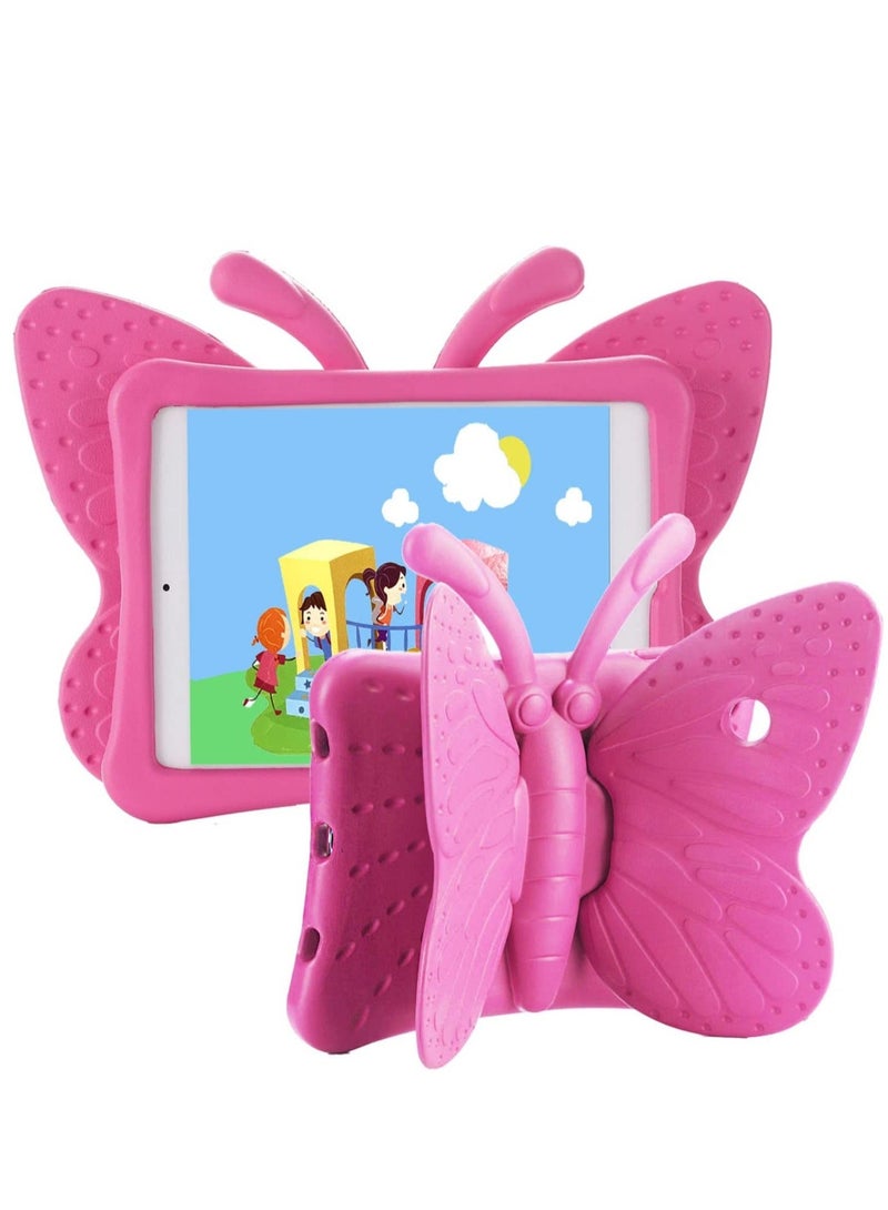 MUNTAQI 3D Cartoon Butterfly Non-Toxic EVA Light Weight Kid Proof Shockproof case with Kickstand for ipad 5/ ipad 6 /ipad pro 9.7/ New iPad 2017 case (Rose) - Image 1