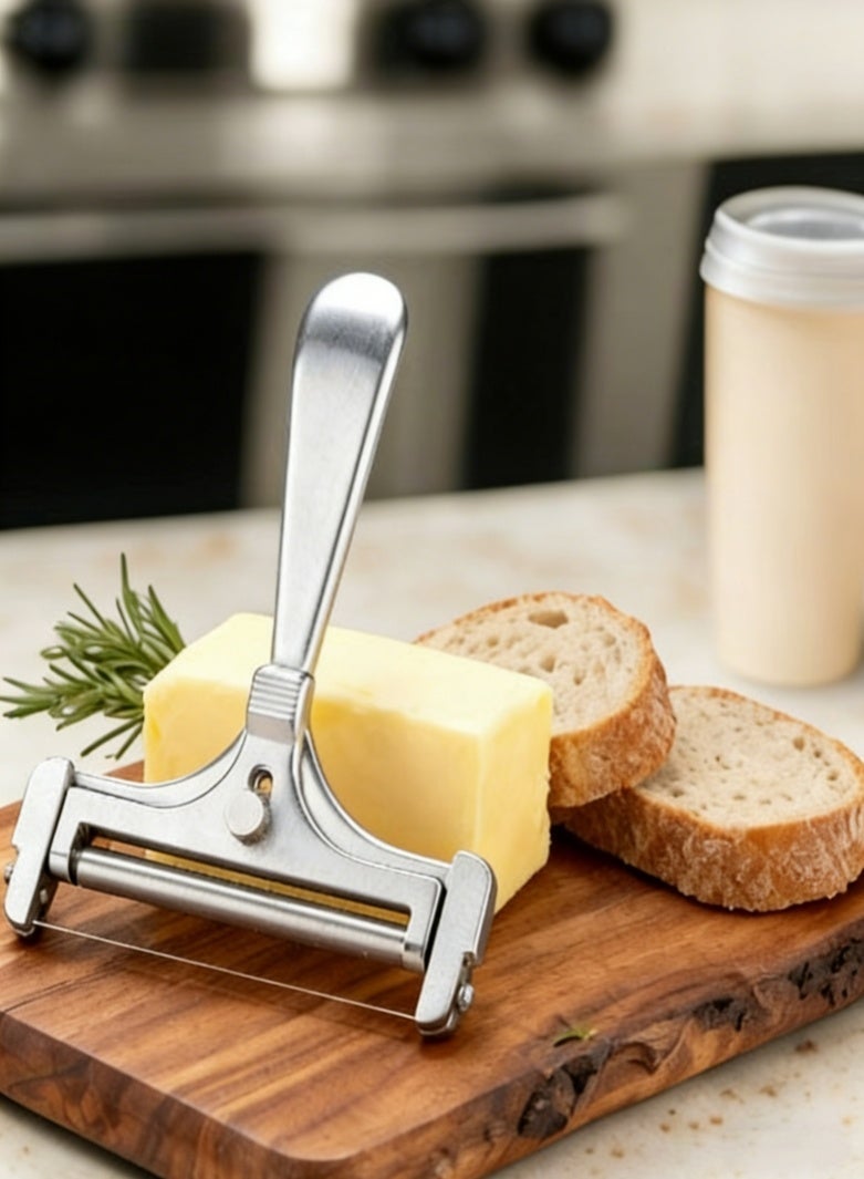 صحة هوم قاطع جبن قابل للتعديل – أداة تقطيع يدويّة من الستانلس ستيل مناسبة للزبدة والجبن والمنتجات اللبنية المختلفة - Image 1