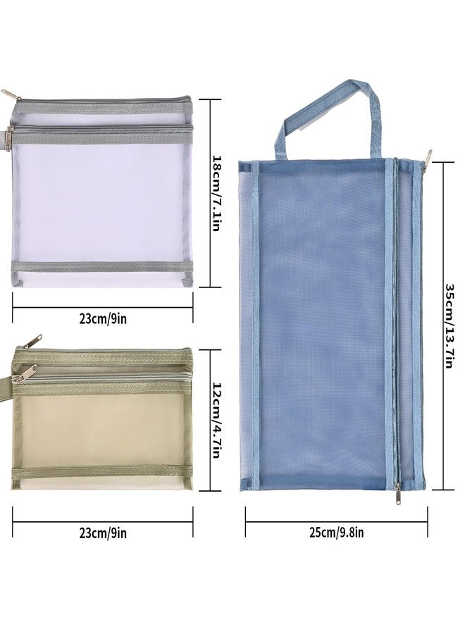 EMOOULI EMOOUULI 18Pcs Colored Mesh Zipper Pouch Bags, Double-Layer Nylon Puzzle Storage, Organization Solution for Toys, Games, and More (A4 & A5 & A6) - Image 2