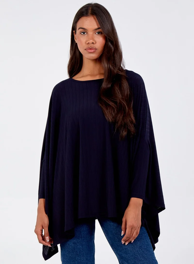 Blue Vanilla BETTY - Hankey Hem Cape Top