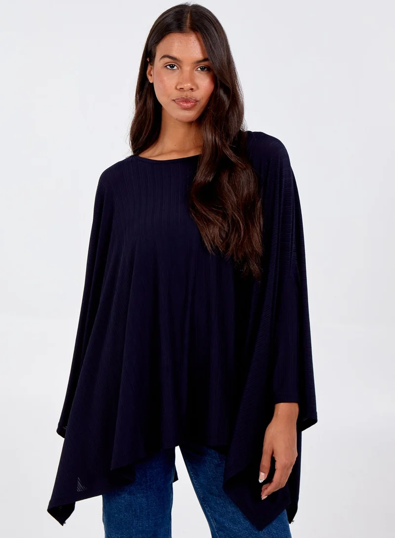 Blue Vanilla BETTY - Hankey Hem Cape Top