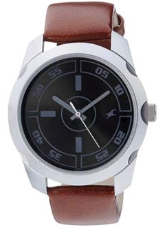 fastrack Men Black Dial Leather Band Watch 3123Sl03 