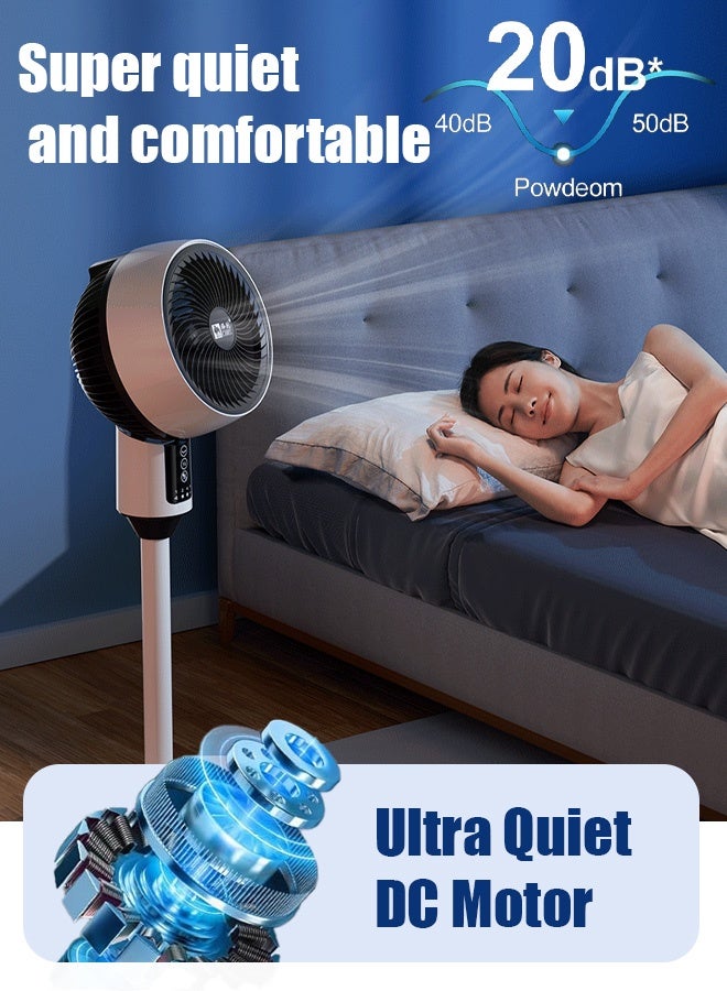 مروحة تبريد | مروحة عمودية بريموت - مروحة عمودية أتوماتيكية 120° بسرعة 45 ديسيبل هادئة | نسمة طبيعية صحية مع مؤقت توقيت و3 سرعات قابلة للتعديل للمنزل/غرفة النوم/السكن/المكتب - Image 1