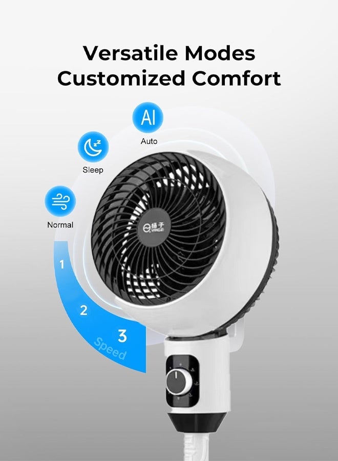 مروحة تبريد | مروحة عمودية بريموت - مروحة عمودية أتوماتيكية 120° بسرعة 45 ديسيبل هادئة | نسمة طبيعية صحية مع مؤقت توقيت و3 سرعات قابلة للتعديل للمنزل/غرفة النوم/السكن/المكتب - Image 5