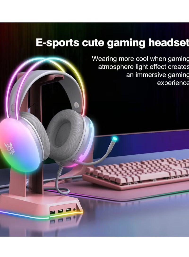م.ا & ف'س سماعة الألعاب X25 فوق الأذن، سماعات الألعاب السلكية مع ميكروفون لأجهزة PS4/PS5/XOne/XSeries/NSwitch/الكمبيوتر الشخصي - Image 5
