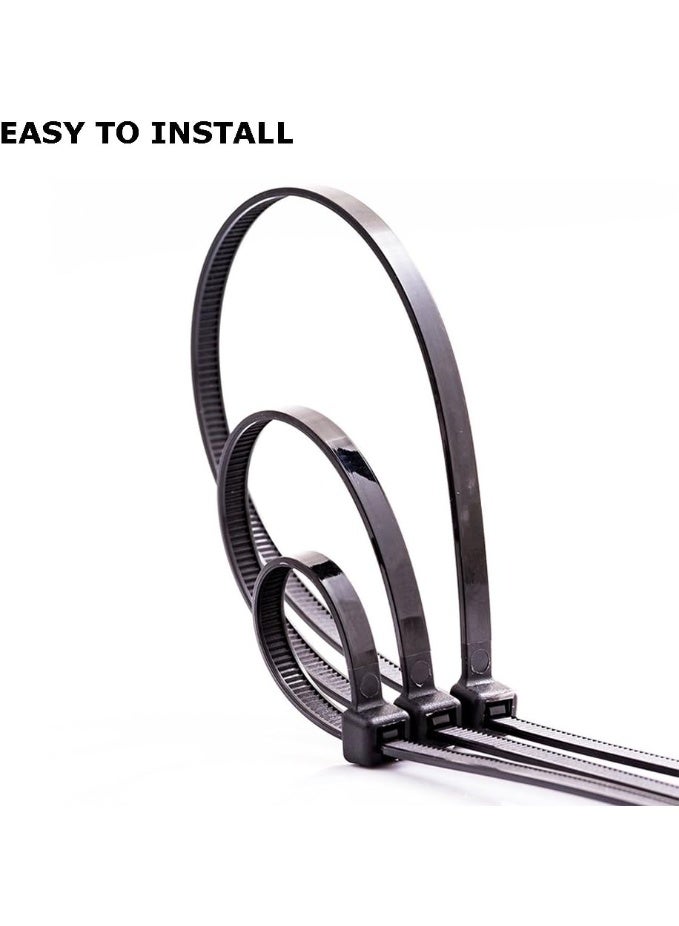 SUNSAR Cable Ties Black - 120 Pack 3.6mm Zip Ties, Tie Wraps for Home, Office, Garden, Assorted in Sizes 100mm, 150mm, 200mm, 300mm (30pcs/Size) - Image 3