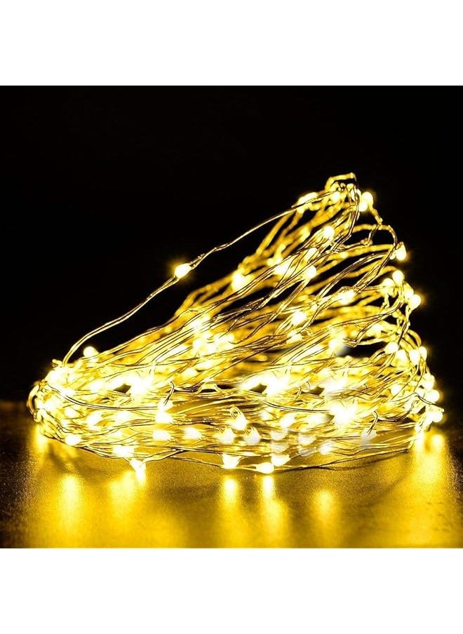 إيروريكس سلسلة أضواء LED بطول 5 أمتار، أضواء زخرفية داخلية وخارجية، أضواء سلكية لحفلات الزفاف والهالوين، ديكورات يدوية، حرفية باللون الأصفر  - Image 2