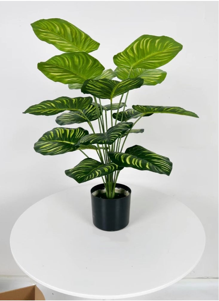 Kutis 1-Piece Artificial Plant with Pot for Home Garden Décor Green/Black 60 cm  - Image 1