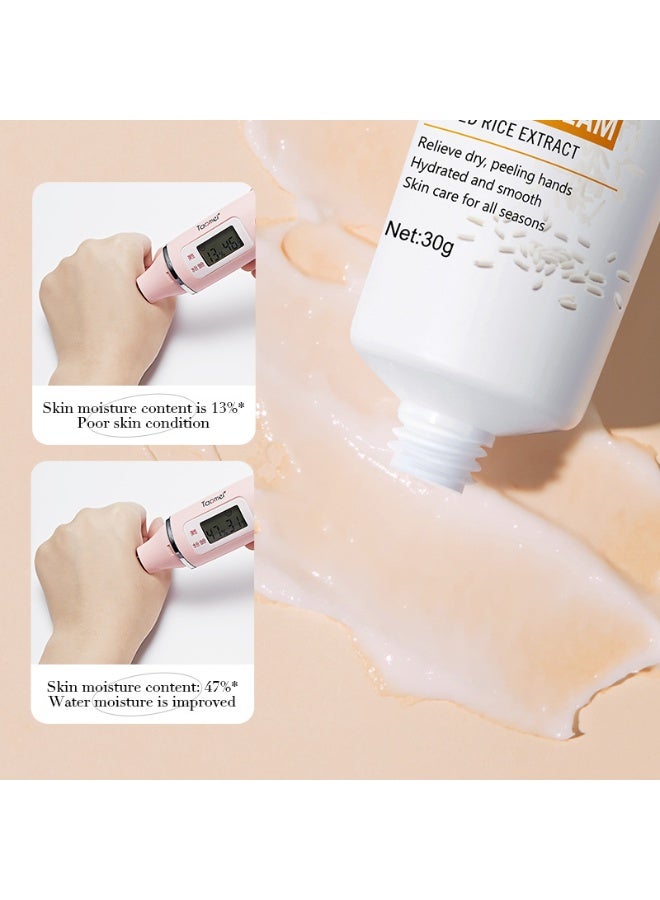 BIOAOUA 2-PACKS Rice Puree Hand Cream,, Fast Absorbing Anti Ageing Hand Cream, Smooth And Soft Skin Crack Repair Cream To Remove Wrinkles Darkness 30g*2 - Image 2