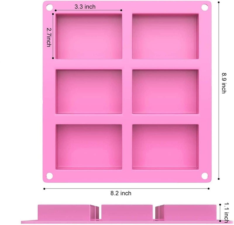 Xpandio Silicone Cupcake Baking Muffin Mould Silicone 6 Cavity Rectangle Cupcake Baking Muffin Candle Soap Mould (Multicolor) - Image 3