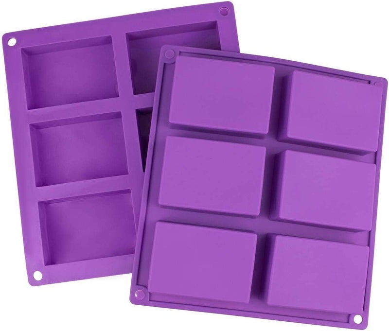 Xpandio Silicone Cupcake Baking Muffin Mould Silicone 6 Cavity Rectangle Cupcake Baking Muffin Candle Soap Mould (Multicolor) - Image 5